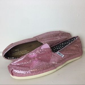 Toms Pink Glitter Women Size 6.5 New